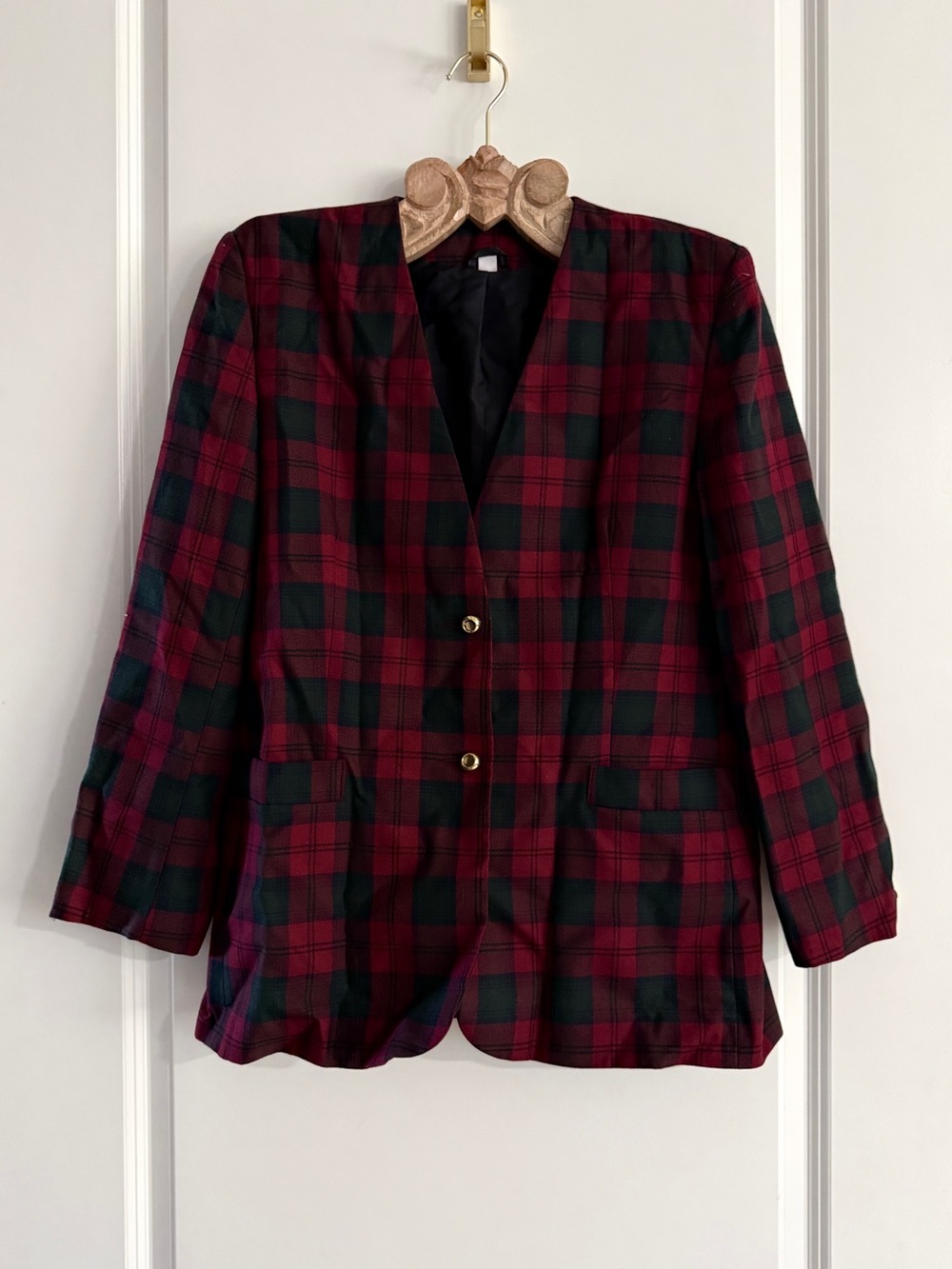 Vintage 90’s House of Fraser U.K Plaid Red & Forest Green Blazer